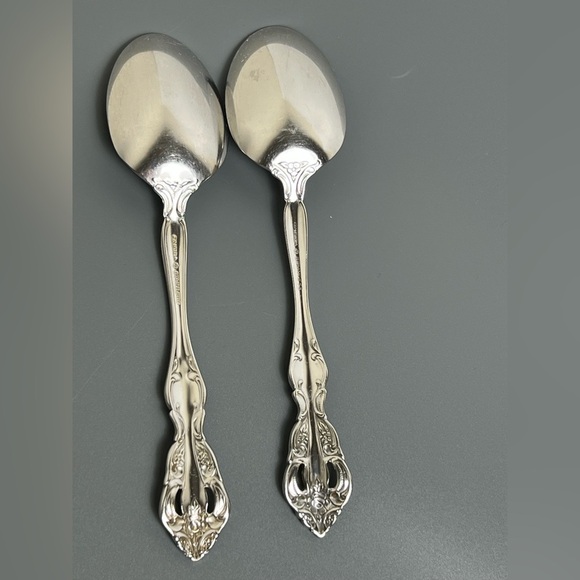 2 pc Oneida CUBE Stainless Steel MICHELANGELO 8 1/4” Serving Spoon - Picture 3 of 9